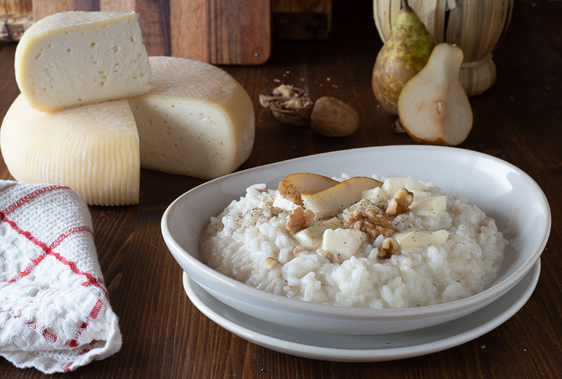 Risotto al tomello Giambrone con pere e noci | Fattoria Giambrone